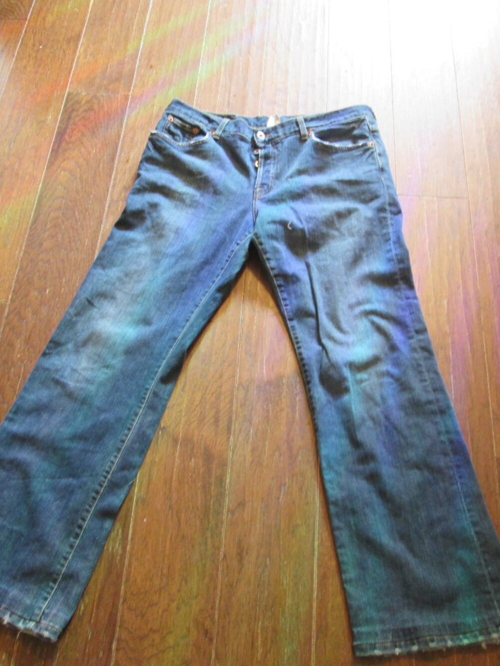 Vtg Lucky Ladies USA button fly boot cut jeans womens 14 34 w x 32 length